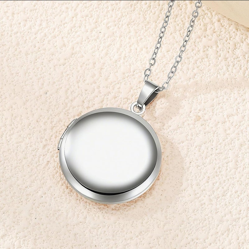 PHOCKSIN Locket Necklace for Women Black/Gold/Silver Locket Necklace Oval/Round/Heart Photo Necklace New Years Gifts for Girls - Image 2